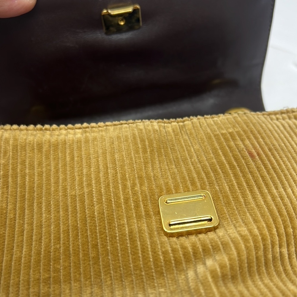 Dolce & Gabbana Vintage Corduroy Leather Handbag Crossbody Chain - Picture 16 of 16